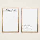 Einfache Gold White Curring Display Card (Vorne & Hinten)