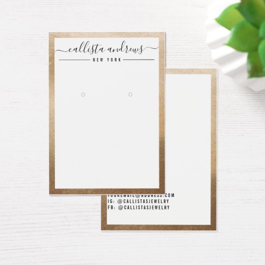 Einfache Gold White Curring Display Card (Schreibtisch)