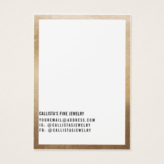 Einfache Gold White Curring Display Card (Rückseite)