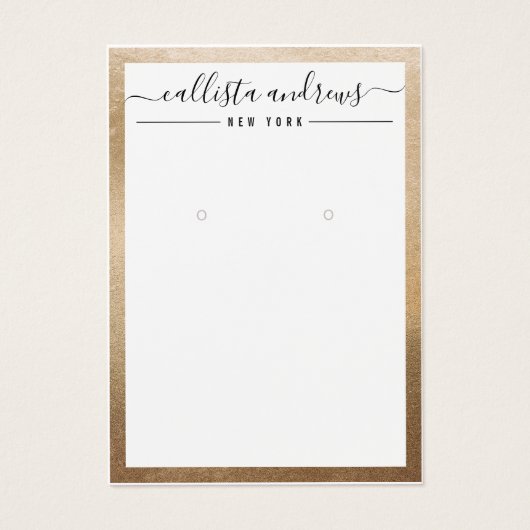 Einfache Gold White Curring Display Card (Vorderseite)