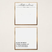 Einfache Gold White Curring Display Card (Vorne & Hinten)