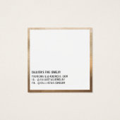 Einfache Gold White Curring Display Card (Rückseite)