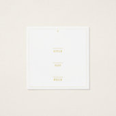 Einfache Gold-White-Kleidung Preis-Markierung (Rückseite)