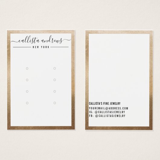 Einfache Gold-White-Multiple-Earl-Display-Karte (Vorne & Hinten)