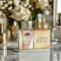 Einfache Gold Woman Face Make-up Artist Card