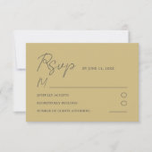 Einfache Gold Yellow Ginkgo Leaf Wedding RSVP Card Karte (Vorderseite)