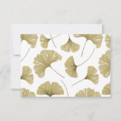 Einfache Gold Yellow Ginkgo Leaf Wedding RSVP Card Karte (Rückseite)