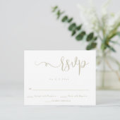 Einfache Goldbriefe RSVP Card Postkarte (Stehend Vorderseite)