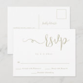 Einfache Goldbriefe RSVP Card Postkarte (Vorne/Hinten)