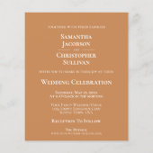 Einfache Golden Tan HAUSHALT Hochzeit Foto Einladu (Rückseite)