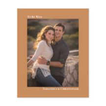 Einfache Golden Tan HAUSHALT Hochzeit Foto Einladu