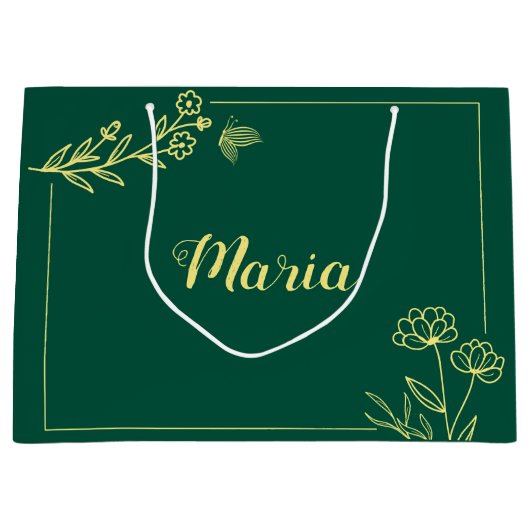 Einfache goldene Blume Große Geschenktüte (Vorderseite)