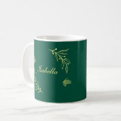 Einfache goldene Blume Kaffeetasse (Vorderseite Links)