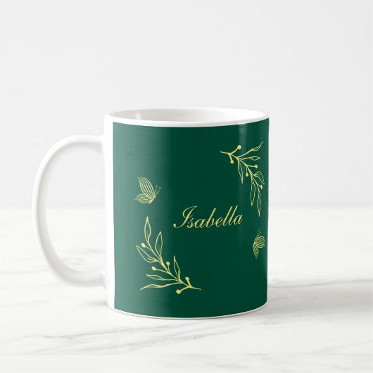 Einfache goldene Blume Kaffeetasse (Links)