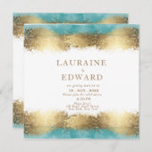 Einfache goldene Folie und Aqua-Blau-Grenze minima (Vorne/Hinten)