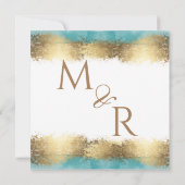 Einfache goldene Folie und Aqua-Blau-Grenze minima (Rückseite)