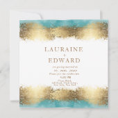 Einfache goldene Folie und Aqua-Blau-Grenze minima (Vorderseite)