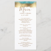 Einfache goldene Folie und Aqua-Blau-Grenze minima Menükarte (Vorderseite)