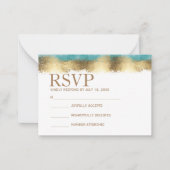 Einfache goldene Folie und Aqua-Blau-Grenze minima Mitteilungskarte (Vorderseite)