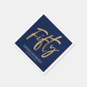 Einfache Goldene Fünfzig 50. Geburtstagsfeier Serviette (Ecke)
