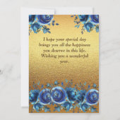 Einfache Goldene Geburtstagskarte Einladung (Rückseite)