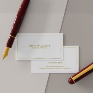 Einfache goldene Grenze, weißer Hintergrund, QR-Co Visitenkarte