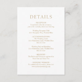 Einfache, goldene, moderne Hochzeit Begleitkarte