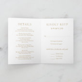 Einfache, goldene, moderne Hochzeit Einladung (Innenseite)
