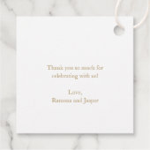 Einfache, goldene, moderne Hochzeit Geschenkanhänger (Rückseite)