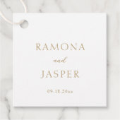 Einfache, goldene, moderne Hochzeit Geschenkanhänger (Vorderseite)