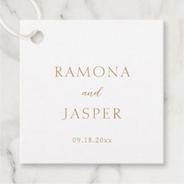 Einfache, goldene, moderne Hochzeit Geschenkanhänger