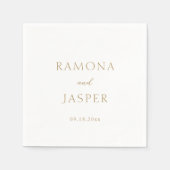 Einfache, goldene, moderne Hochzeit Serviette (Vorderseite)