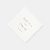 Einfache, goldene, moderne Hochzeit Serviette (Ecke)