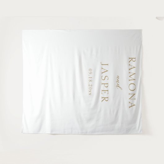 Einfache, goldene, moderne Hochzeit Wandteppich (Vorderseite (Horizontal))