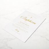 einfache goldene, moderne Taufeinladung Folieneinladung (Gedreht)
