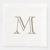 Einfache goldene Monogramm-Papier-Serviette Serviette (Vorderseite)