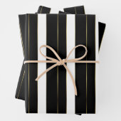 Einfache goldene schwarze und weiße geometrische S Geschenkpapier Set (Beispiel)