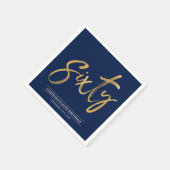 Einfache Goldene Sechzig 60. Geburtstagsfeier Serviette (Ecke)