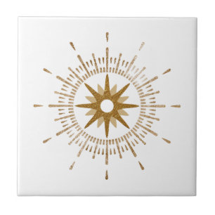 Einfache goldene Sternenexplosion Keramikfliese mi