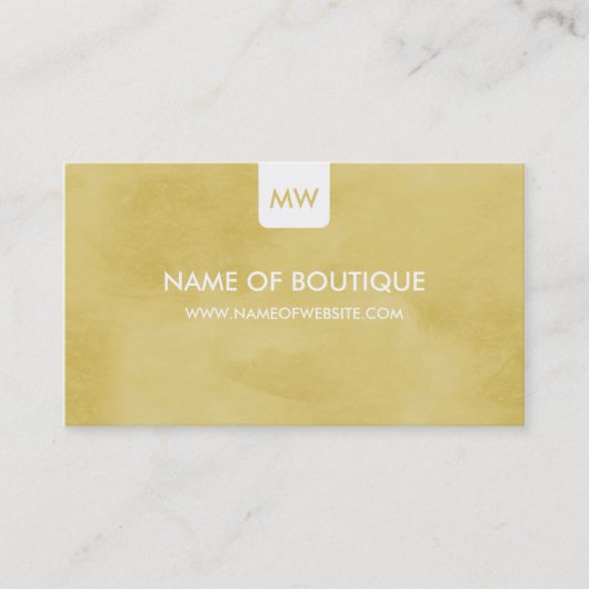 Einfache Goldenrod-Boutique Monogram Social Media Visitenkarte (Vorderseite)