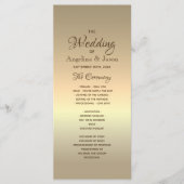 Einfache Goldfoileisende Hochzeit Programm (Vorderseite)
