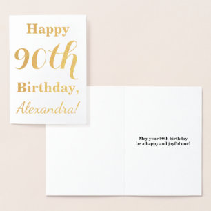 Einfache Goldfolie 90. Geburtstag + Individuelle N Folienkarte