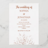 Einfache Goldfolie Blätter Einladung Hochzeitfolie (Vorderseite)