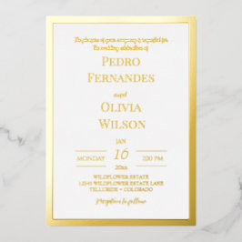 Einfache Goldfolie Folieneinladung