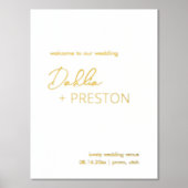 Einfache Goldfolie Moderne Hochzeit Foliendrucke (Vorderseite)