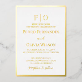 Einfache Goldfolie Rahmen Hochzeitfolie Folieneinladung