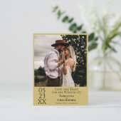 Einfache Goldgelbe Hochzeit speichern Sie das Foto Postkarte (Stehend Vorderseite)