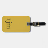 Einfache goldgelbe schwarze Fett-Monogramm Gepäckanhänger (Vorderseite horizontal)