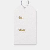 Einfache Goldhirsche mit Kranz und Zierpflanzen Geschenkanhänger (Rückseite)