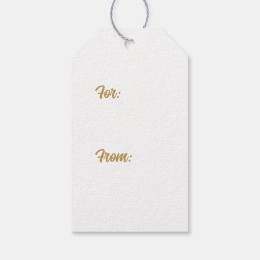 Einfache Goldhirsche mit Kranz und Zierpflanzen Geschenkanhänger (Rückseite)